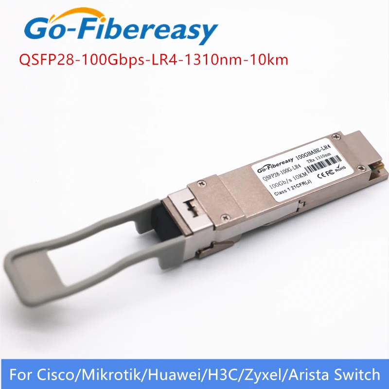 QSFP28 100 Гбит/с оптический приемопередатчик модуль QSFP28 100GBASE-LR4 одномодовый 1310nm 10 км QSFP28 волоконно-оптический модуль для Cisco/huawei