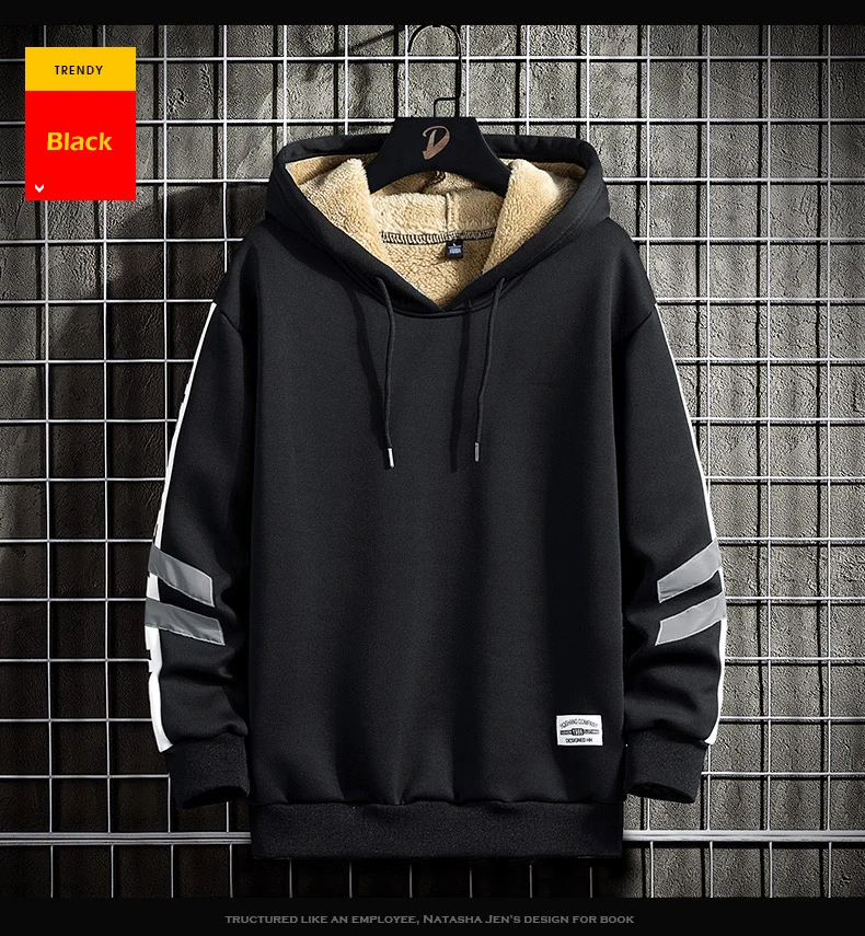 mens wool lined hoodie