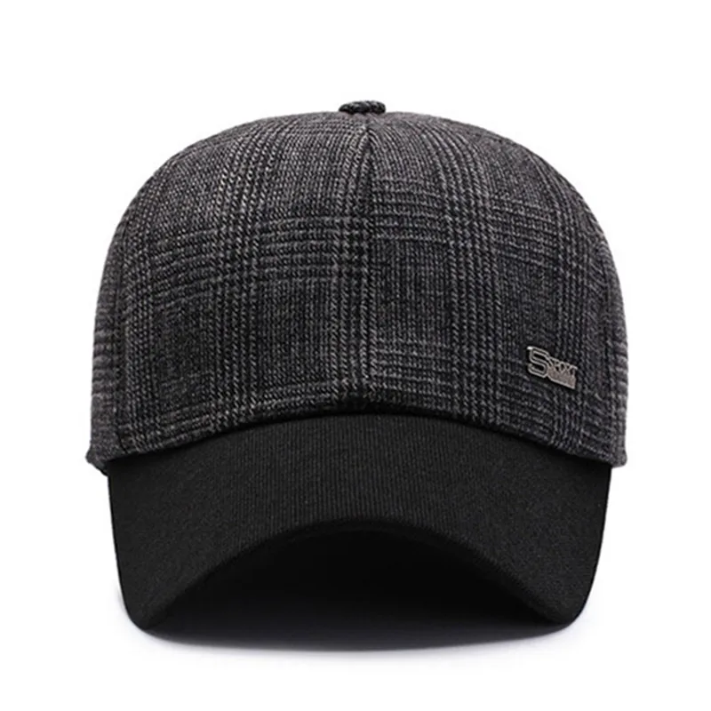 SHALUOTAOTAO New Men's Baseball Cap Winter Thick Thermal Ear Protection Tongue Caps Snapback Adjustable Size Fashion Sports Hat