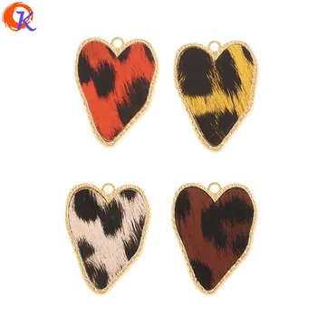 

Cordial Design 50Pcs 25*32MM Jewelry Accessories/Hand Made/Pendant/Leopard Print Effect/Heart Shape/DIY Charms/Earrings Findings