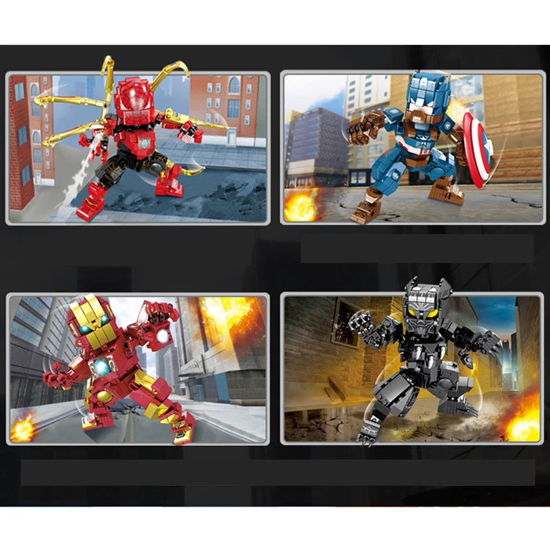 Идеи трон Железный человек паук Капитан Америка Черная пантера супер герой marvel строительные блоки наборы Кирпичи Детские игрушки ниндзя фильм