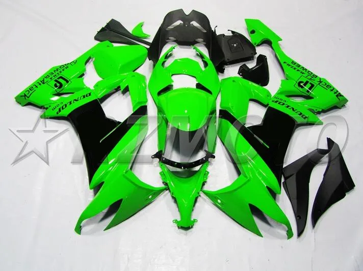 4 подарки Лидер продаж ABS полный обтекатель комплект подходит для Kawasaki Ninja ZX-10R ZX10R 2008 2009 2010 08 09 10 Обтекатели Зеленый Черный Лучший