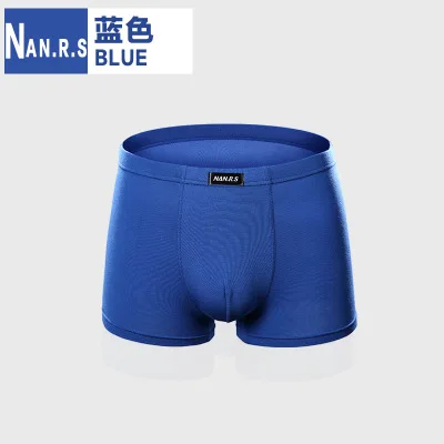 NANRS бренд Лидер продаж твердые/Цветочные Классические Бамбуковые мужские трусы боксеры сексуальные под шорты мужские трусы боксеры шорты для мужчин s - Цвет: Blue