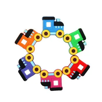 

5pc Mini Bus Teether Silicone Beads For Pacifier Clips DIY Teething Toys Silicone Baby Teether