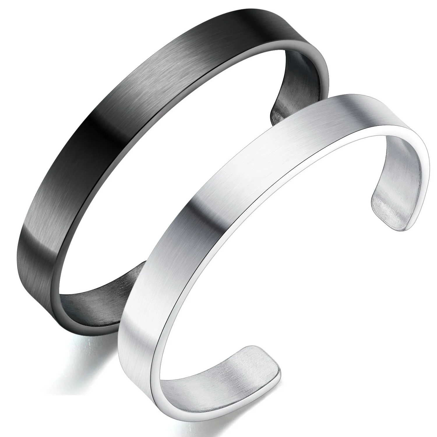 10MM Classic Custom Engraving Cuff Bangle for Men Women Stainless Steel Simple Bracelets Lover DIY Personalize Unisex Jewelry | Украшения и
