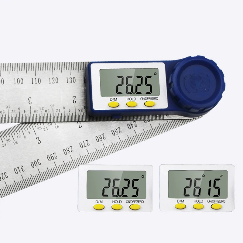 0-200mm 7 Inch Digital Angle Meter Protractor Ruler 2 in 1 Goniometer Level Electronic Angle Finder Angle Measuring Tool