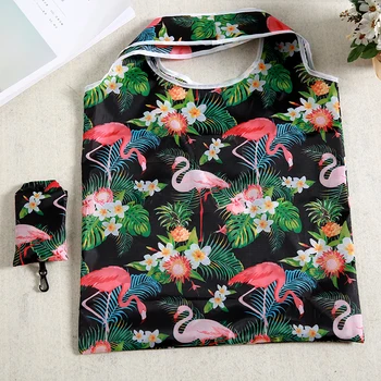 

Reusable Foldable Polyester Shopping Bag Women Portable Folding Shopper Tote Recycle Storage Pouch Travel Home Organizer Handbag