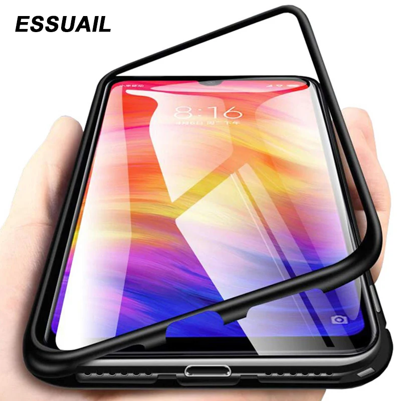

Metal Magnetic Adsorption Phone Case For Xiaomi Note 10 CC9 Pro Mi 8 9 SE 8 A3 Lite CC9e 9T Pro F1 Tempered Glass Magnet Cover