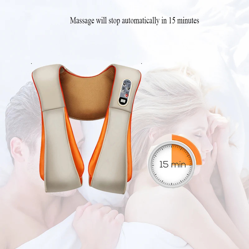 Shiatsu Электрический массажер для спины, плеч, тела, шеи, инфракрасное Отопление, разминание давления пальцев, многофункциональный массажер для шали
