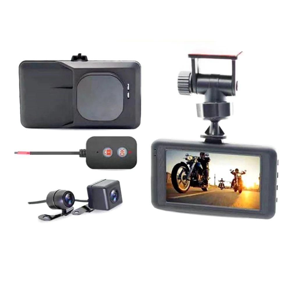 

New MT21 Motorcycle DVR Monitor Dash Cam HD 720P+480P Front Rear View Camera Waterproof Motorcycle Black Recorder Video Box
