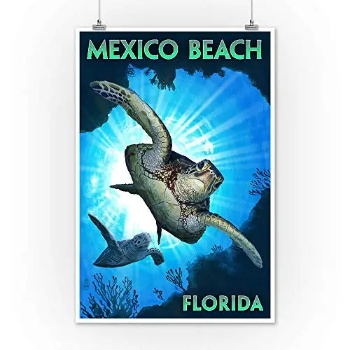 

Florida Sea Turtles Diving Metal Tin Sign Retor Wall Decor Tin Sign 8x12 Inch