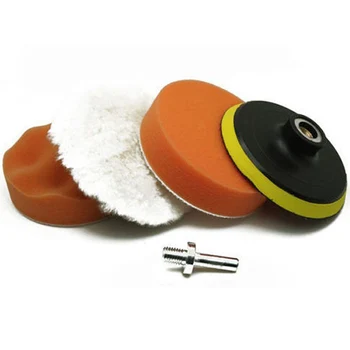 

2020 Brand New 5x 100mm Car Polish Polishing Pad Sponge Wool Buffing Waxing Kit Drill Adapter