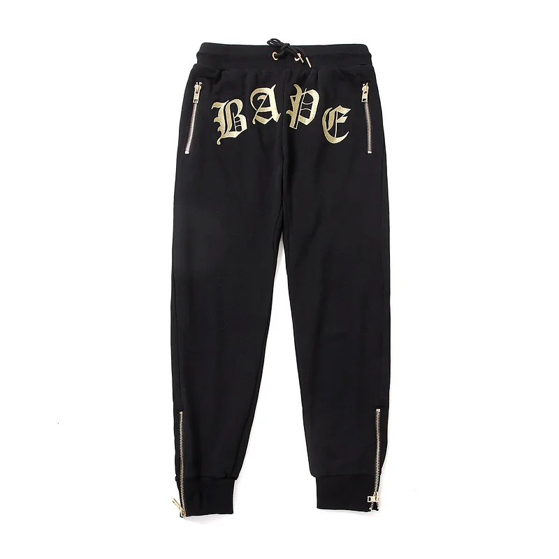 

2019 Winter Cartoon Personality Embroidery Zipper New Toe Pants Luxury Brand Clothing for Men Punk Streetwear