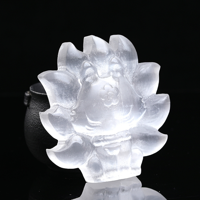 Nine-tailed  Selenite Figurine Natural White Selenite Raw Crystals Make  Crafts Healing Crystal Ornaments Gifts