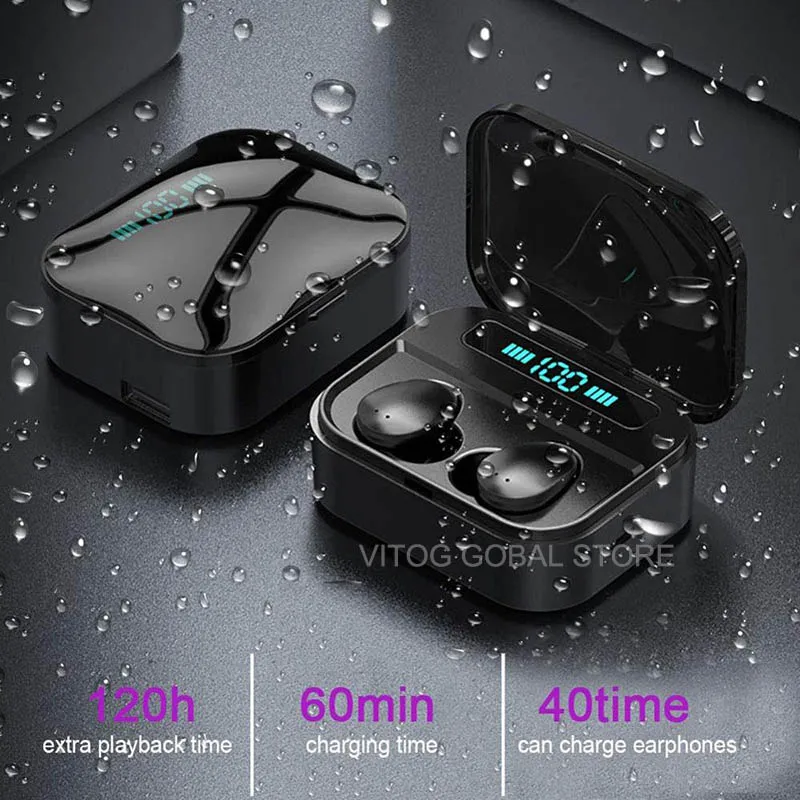 X7 TWS Mini 5,0 Bluetooth наушники спортивные водонепроницаемые беспроводные наушники сенсорное управление наушники стерео гарнитура с микрофоном светодиодный дисплей