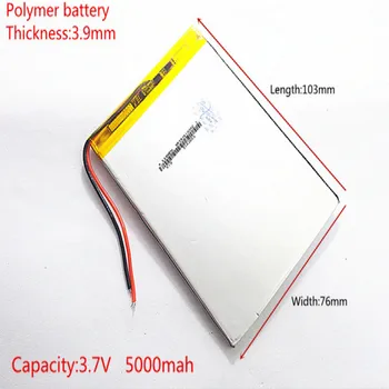 

1PCS/Lot 3.7 V high capacity polymer lithium battery, 3976103, 5000 mah sun N70 7 inch tablet battery