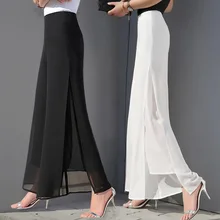^#Cheap Women's Chiffon Wide Leg Long Trousers Office Lady Casual Vintage High Waist Chiffon Side Split Loose Bohemia Skirt Pants ^#Cheap Women's Chiffon Wide Leg Long Trousers Office Lady Casual Vintage High Waist Chiffon Side Split Loose Bohemia Skirt Pants
