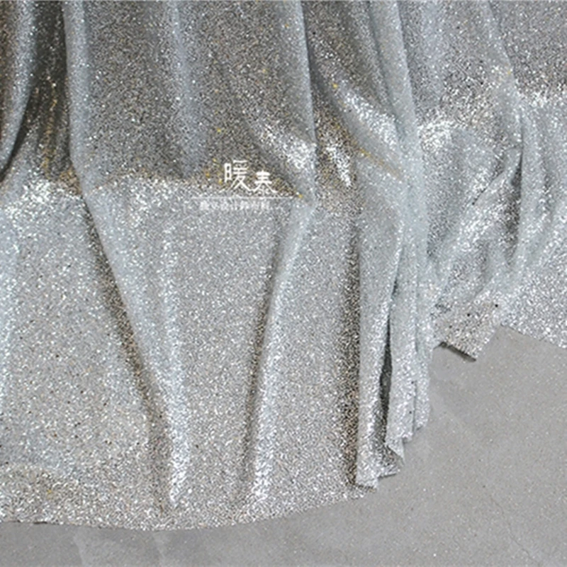 Glitter Tulle Fabrics with Sparkles Wedding Dress Bridal Fabric with Shine  Sequins Party Backdrop Cloth Cloth 61 Wide Half Yard