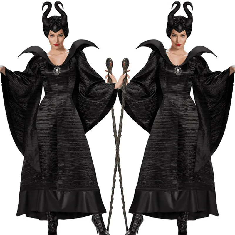 2019 Maleficent женский костюм для косплея платье на Хэллоуин взрослых аксессуары после
