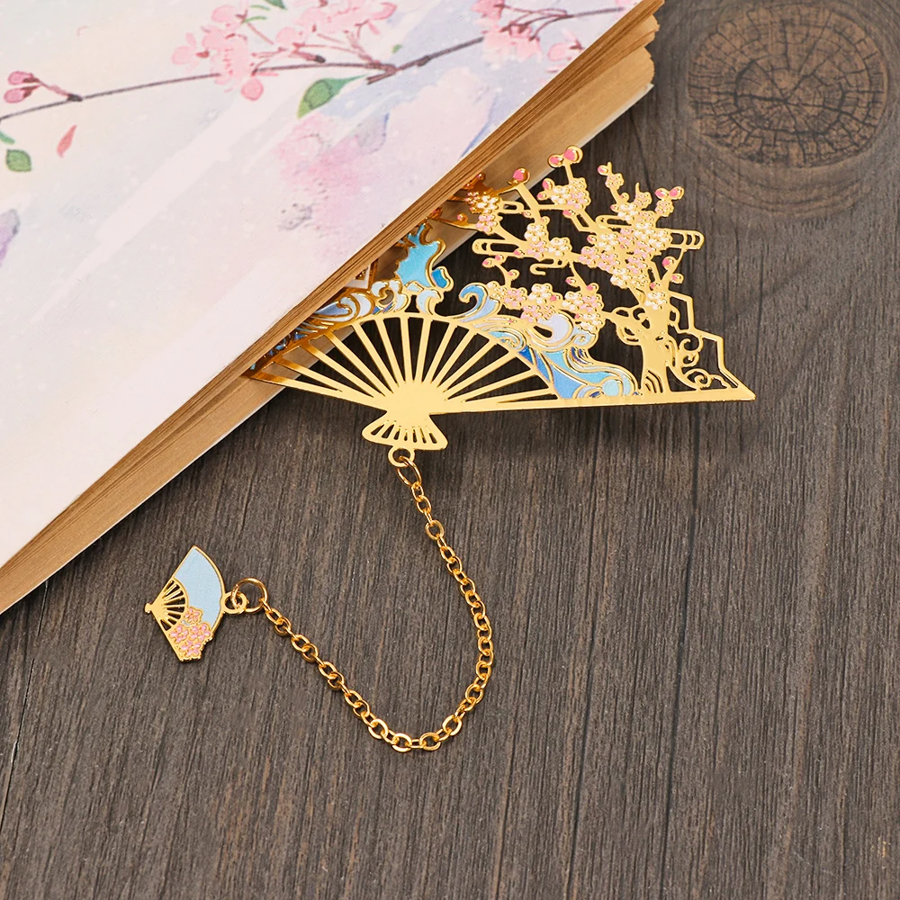 Metal Bookmark Chinese Style Brass Bookmark Tassel Pendant Retro Book Clip Student Gift