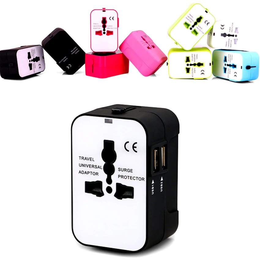 Новый белый черный розовый синий зеленый 2 1 А 2USB порта для Австралии США