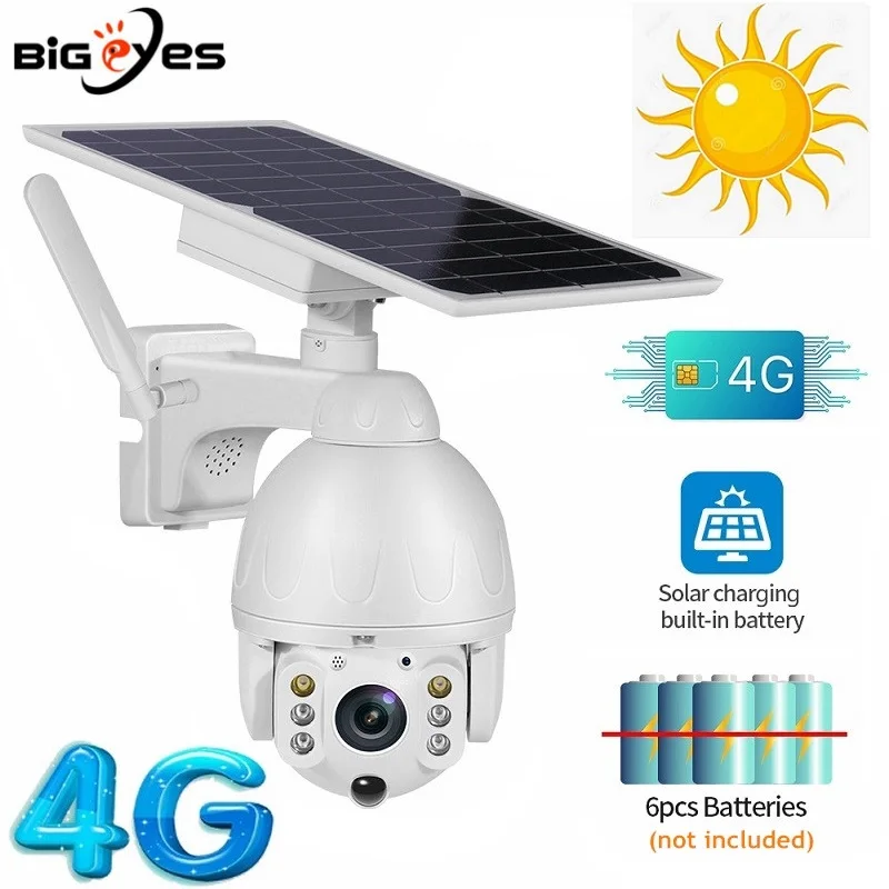 Наружная Солнечная энергия 4G камера 1080P HD использование GSM sim карты
