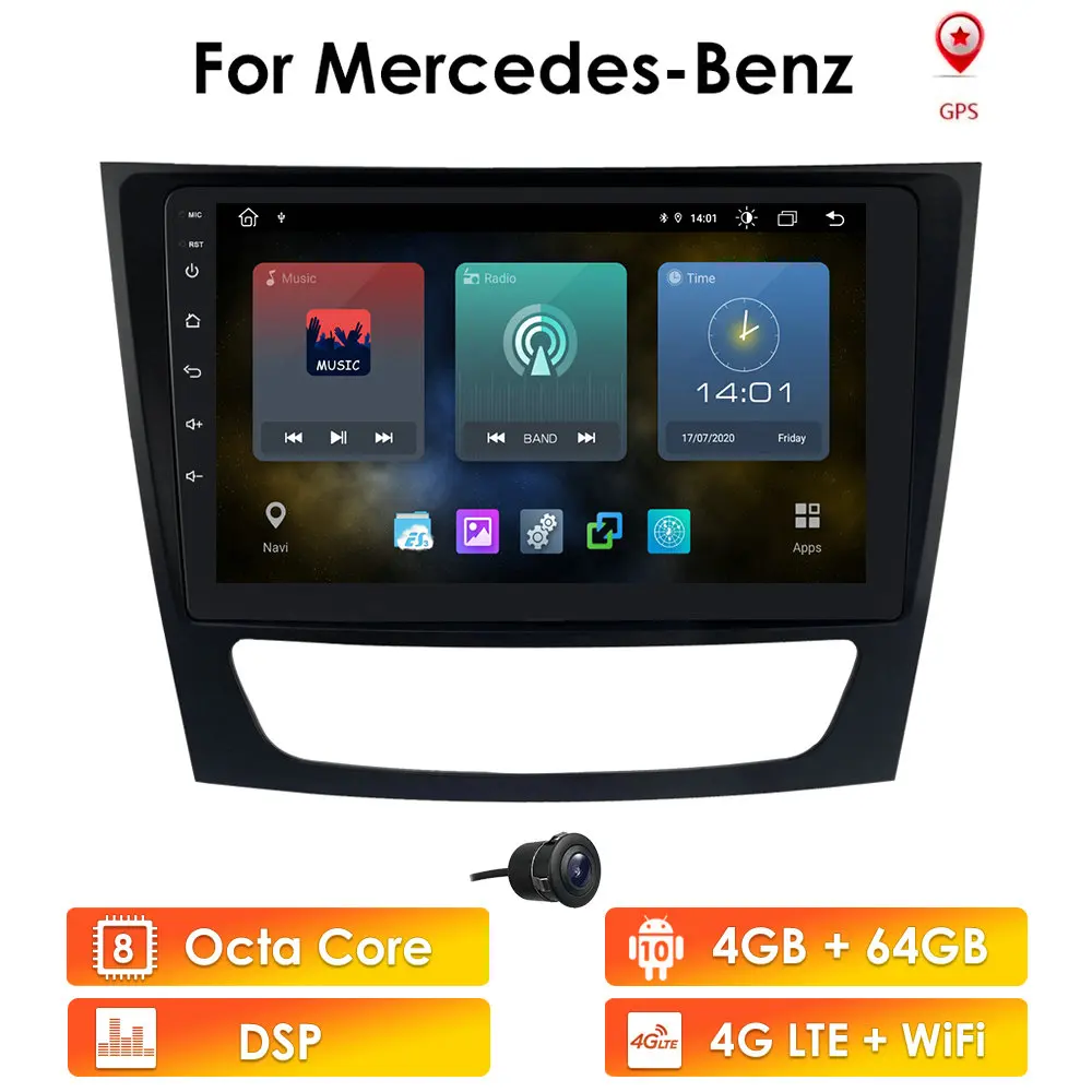 Автомагнитола на Android 10 стерео-проигрыватель с GPS для Mercedes Benz E-Class W211 E200 E220 E300 E350 E240