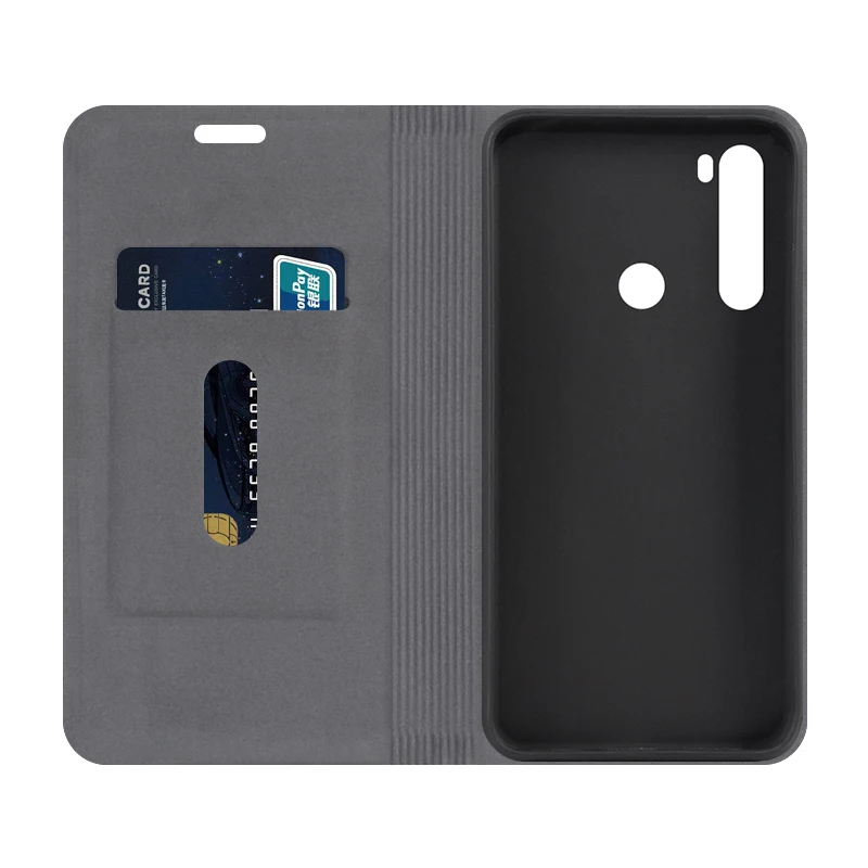 Кожаный чехол для телефона с текстурой под дерево для Xiaomi Redmi Note 8 T, флип-чехол для Redmi Note 8 T, деловой чехол-кошелек, Мягкая силиконовая задняя крышка