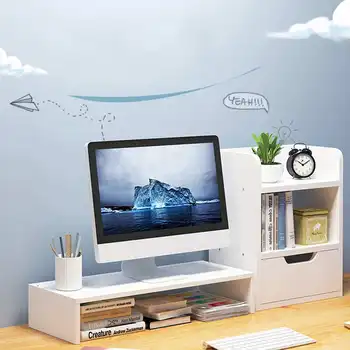 

Wood TV Stand LCD LED Monitor Stand Computer Screen Riser For Computer Laptop TV Kit Desk Supplies Organizer File Folder Racks