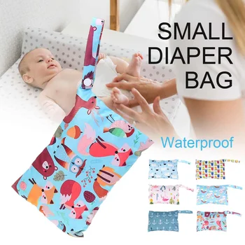 

Mini Wet Bag Reusable For Nursing Menstrual Pads Waterptoof PUL Snap Handle Wetbag Maternity Diaper Bag Stroller Bags