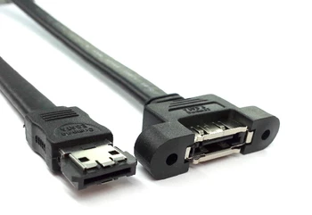 

Panel Mount E-SATA ESATA E SATA Male to Female M/F High Speed Data Sync Extension PC Cable Line Shielding Design 50cm