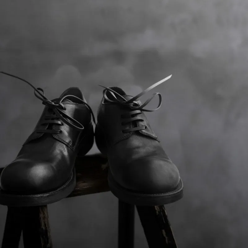 Роскошная повседневная обувь из натуральной кожи; Мужские Винтажные модельные туфли ручной работы из конской кожи с круглым носком; брендовая рабочая обувь на шнуровке; zapatos hombre