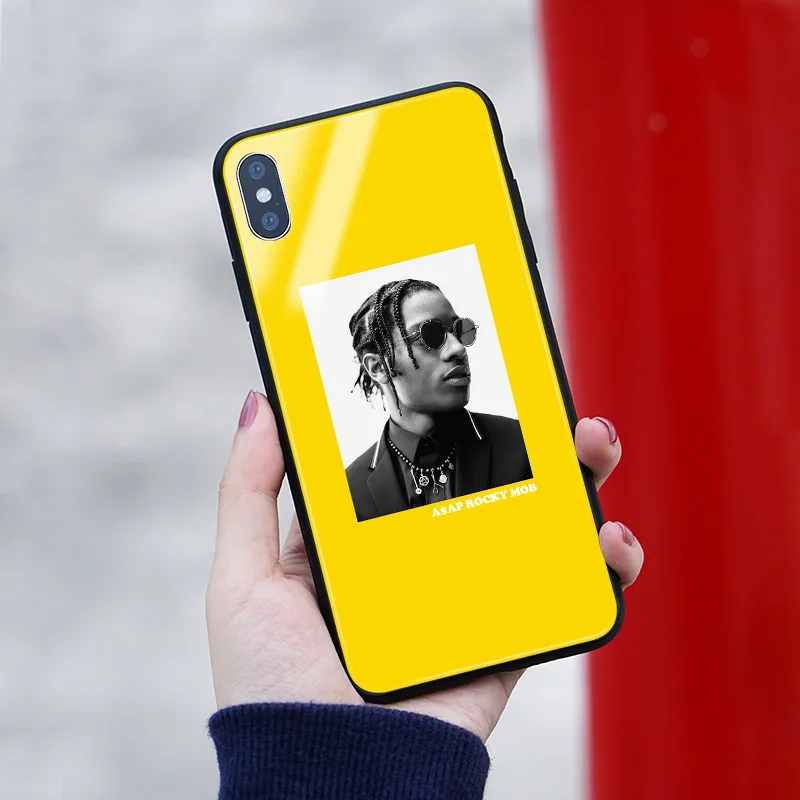 A$ AP Rocky rapper модный Мягкий Силиконовый ТПУ стеклянный чехол для телефона, чехол для Apple iPhone 6 6s 7 8 Plus X XR XS 11 PRO MAX