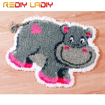

Latch Hook Kits Make Your Own Rug Happy Cow Tapestry Crocheted Cushion Mat DIY Carpet Rug Set Pre-Printed Canvas Hobby & Crafts