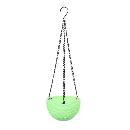 Light Green 21x13 см круглая модная подвесная корзина для растений, цветочный горшок из нержавеющей стали, цепочка для растений, садовые украшения для дома - Цвет: Light Green