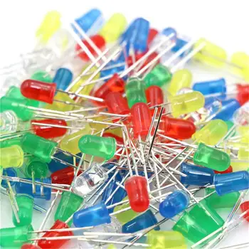 

500 Units 3Mm Led Light White Yellow Red Green Blue Assortment Led Craft Kit Set 3V 20Ma Led Indicator