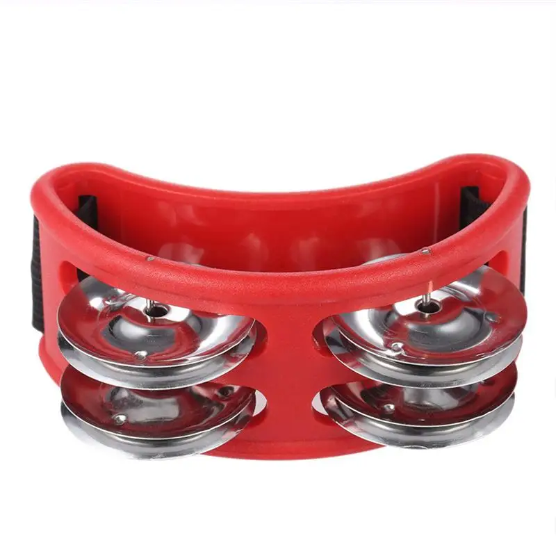 Foot Drum Toy Percussion Musical Instrument With Metal Jingle Bells Multi-Colors Foot Toy Musical Instrument - Цвет: Красный