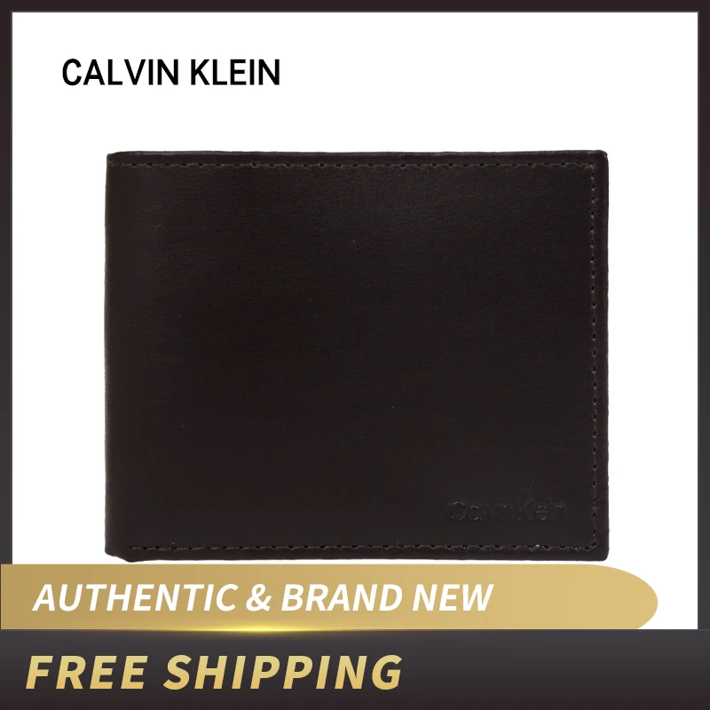Аутентичный и брендовый роскошный мужской коричневый бумажник CK Кельвин Кляйн 79370