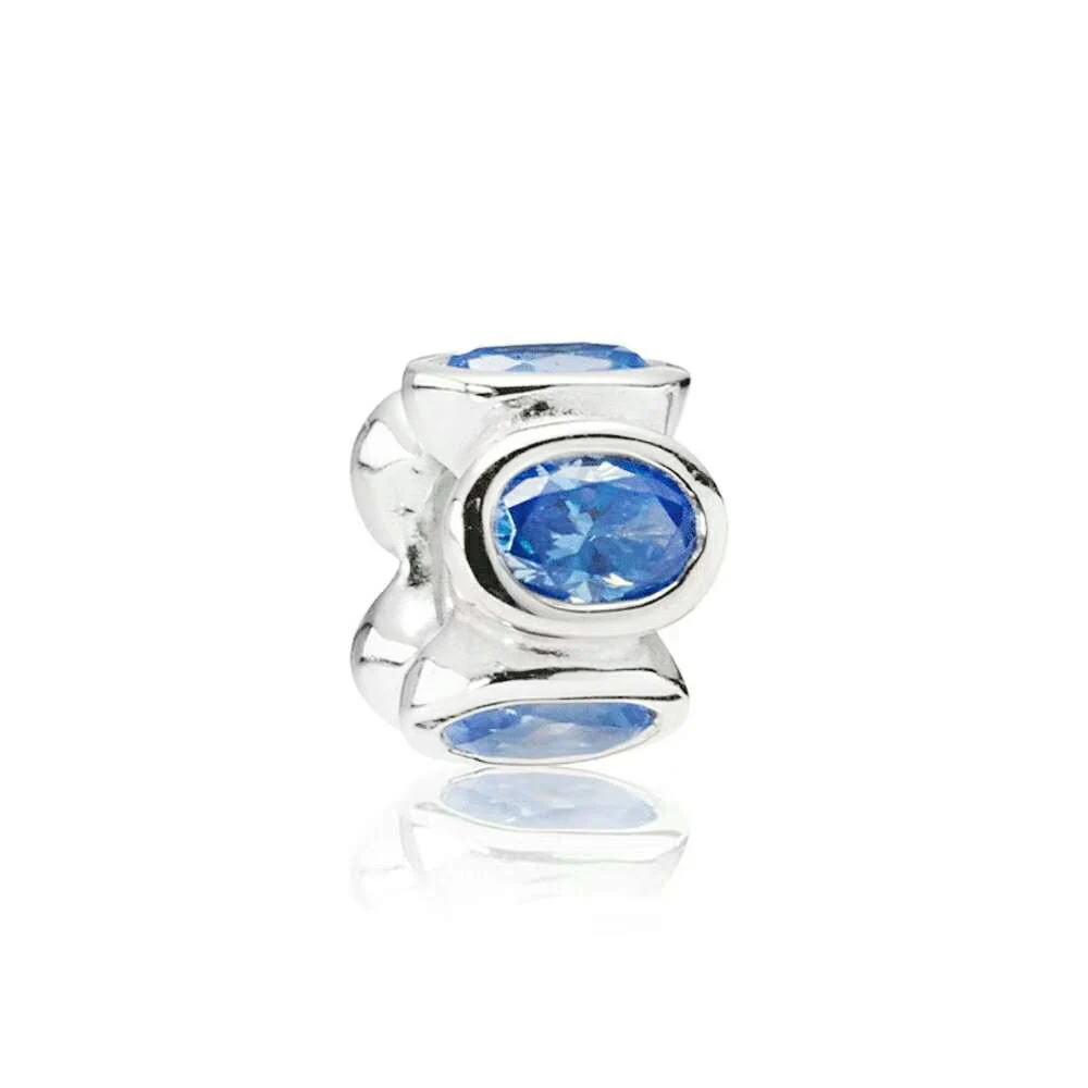 New Original 1.1 Silver Blue Red Oval Lights Charm in multiple colors Women's Vintage DIY Beads Luxury Jewelry Wholesale - Цвет: 6