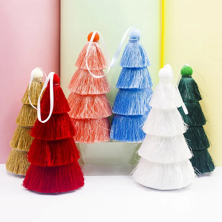 

6pcs Christmas Decoration Fabric Multicolor Christmas Tree Pendant Ornament Christmas Tree Ornament