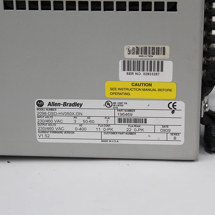 Allen Bradley Ultra3000i AC сервопривод 2098-DSD-HV050X-DN