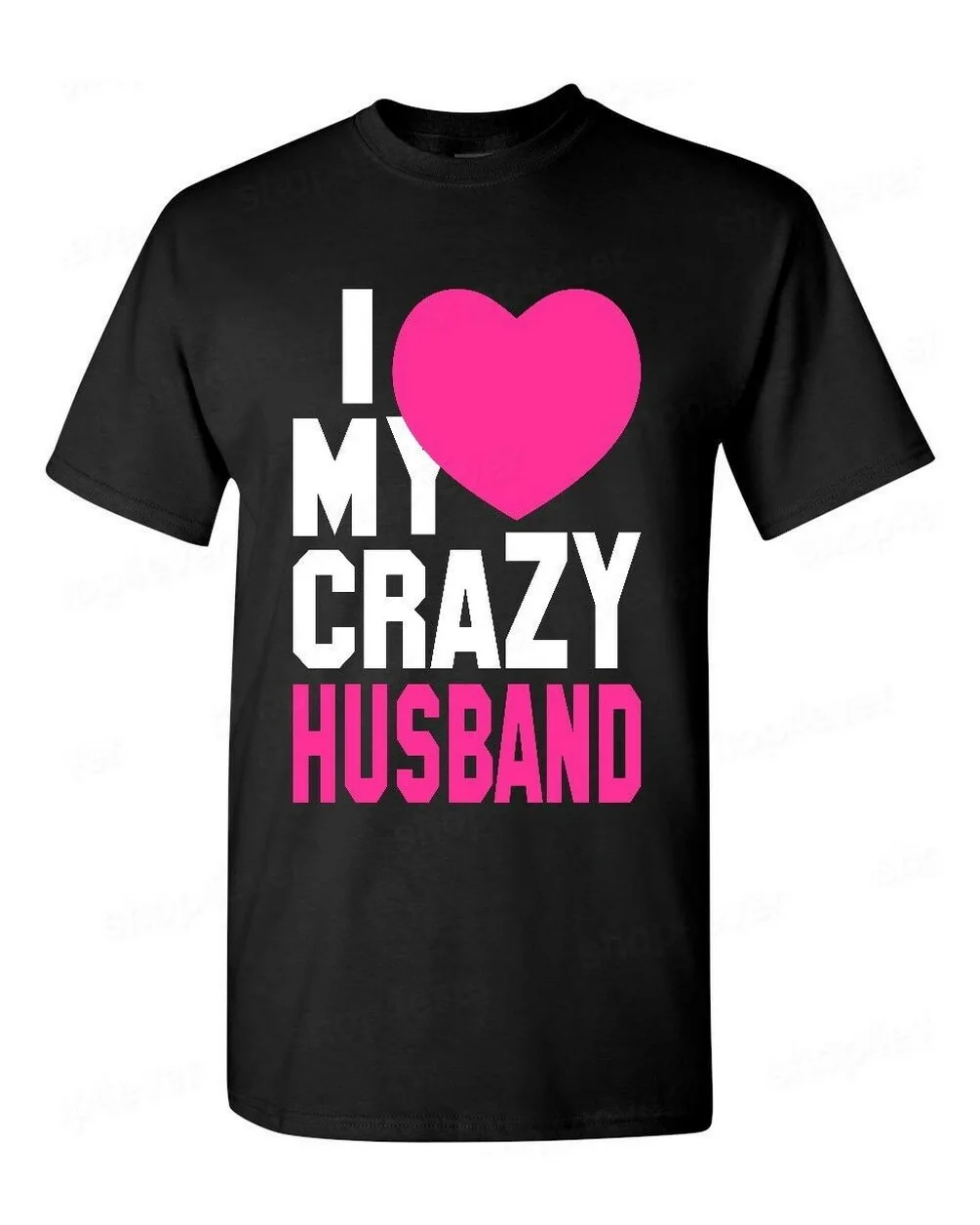 I Love My Crazy Husband T-Shirt Funny Couples Matching Valentines Anni Cute Tee Summer O Neck Tops Shirt | Мужская одежда