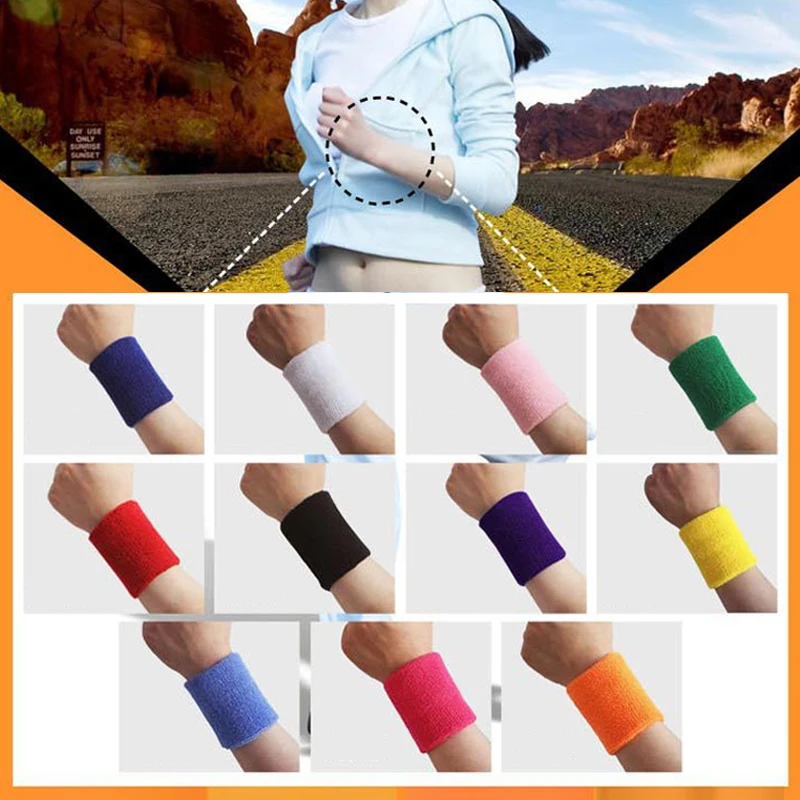 

8cm Sport Gym Power Training Knitted Bracers Wrister Wrist Protector Towel Cuff Wrist-band Wipe Sweat Elastic Band For Men Women