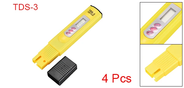 Uxcell 1 шт. 2 шт. 4 шт. TDS-3 PPM Измеритель проводимости цифровой тестер для Ro воды аквариум бассейн синий желтый красный серый оранжевый - Цвет: 4 Pack Yellow