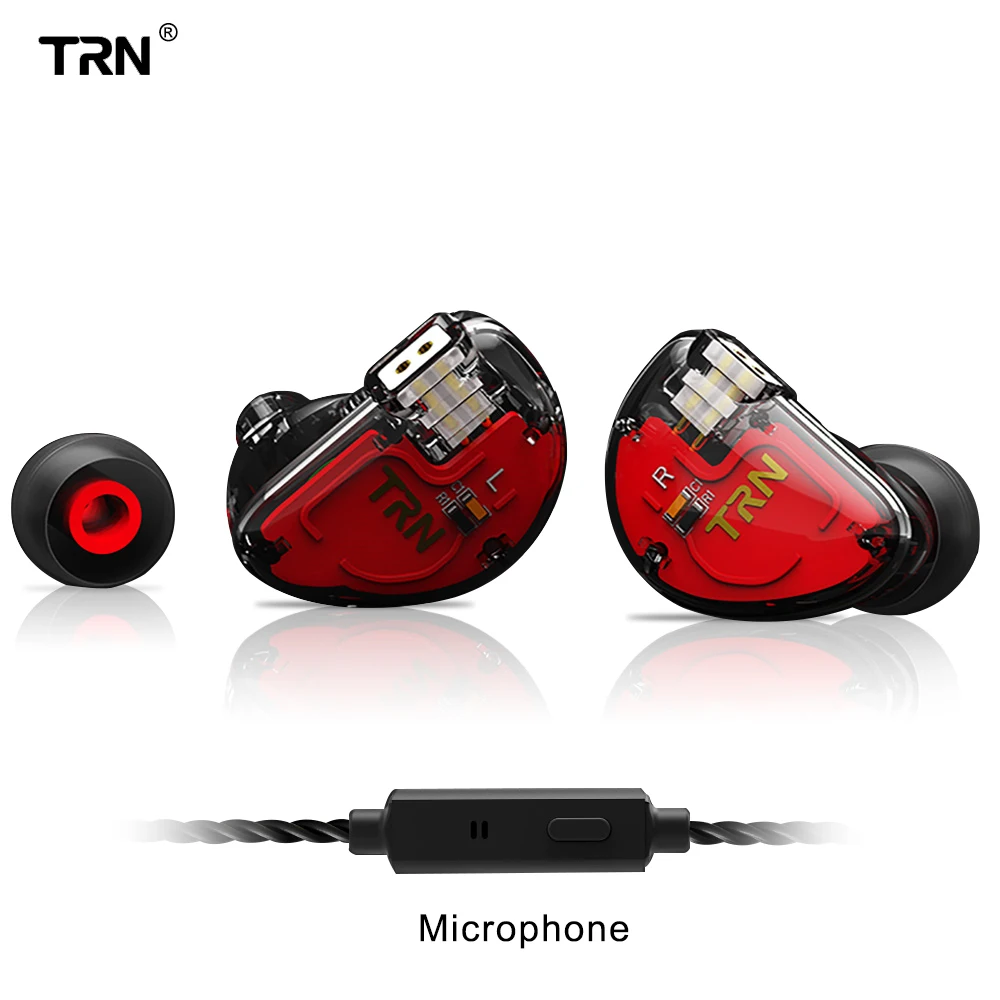 V30 Black Mic TRN V30 2BA+ 1DD тройной Гибридный Драйвер бас в ухо наушники HIFI монитор AS10 \ T2 \ V80 \ V10 \ IE80 спортивные 2Pin съемные наушники - Цвет: V30 Black Mic