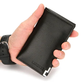 

Lychee Pattern PU Men's Business Multi-Card Wallet Vertical Bank Card Holder 2020