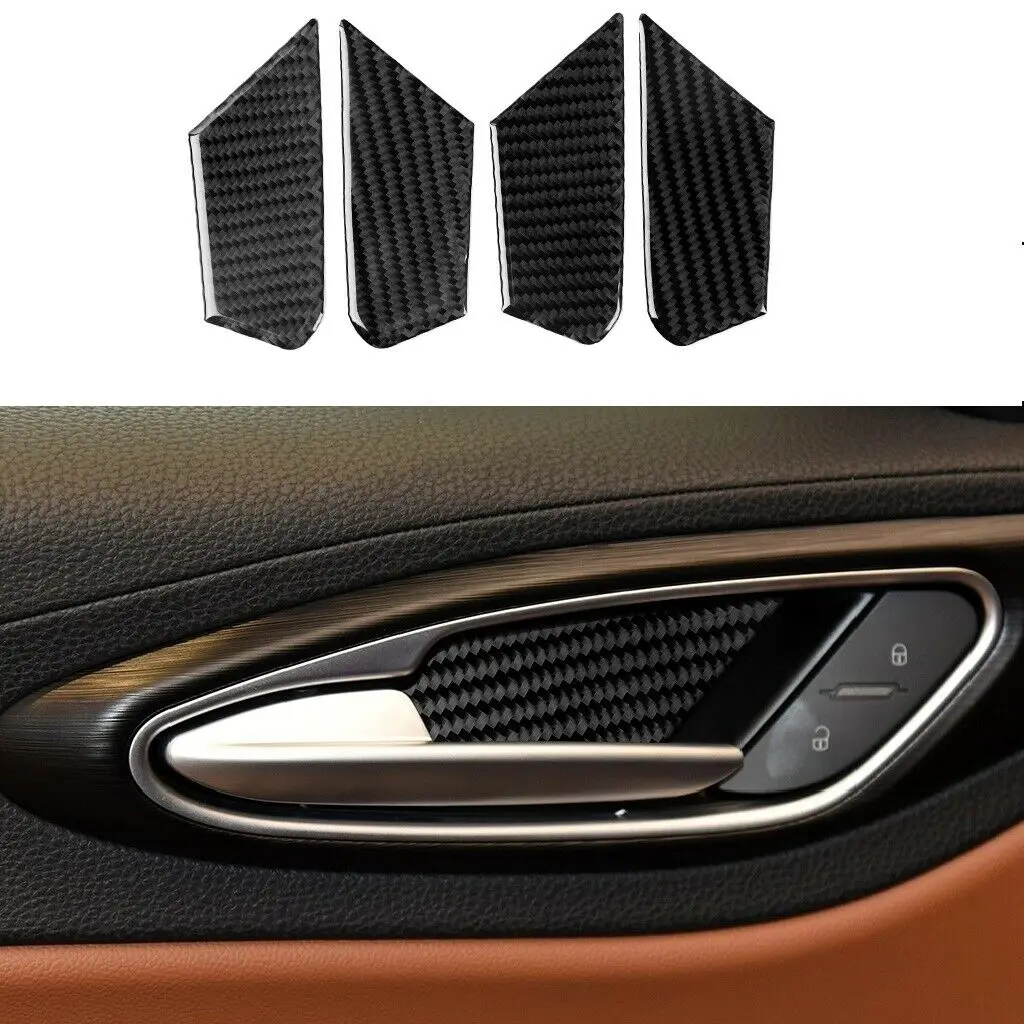 

Carbon Fiber Car Interior Door Bowl Sticker Trim For Alfa Romeo Giulia 17-19