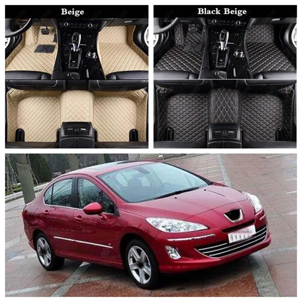 Автомобильные коврики для peugeot 2008 207 3008 2012 308 206 508 301 408 автомобильный коврик для ног ковровое покрытие роскошный кожаный автомобильный коврик для ног