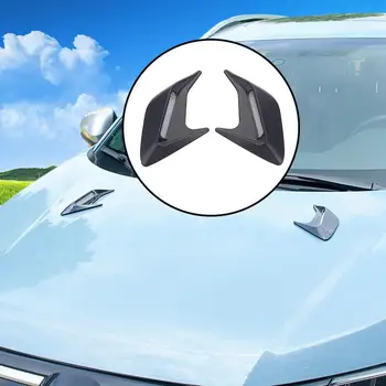 

2pcs Universal ABS Car Bonnet Hood Scoop Air Flow Intake Vent Cover Sticker Cover Decor Black/Sliver