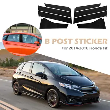 

Fashion 8pcs Carbon Fiber Sticker Wear-resisting Window B Pillar Trim Exterior Accessories for Honda JAZZ GK5 3rd Gen 14-18